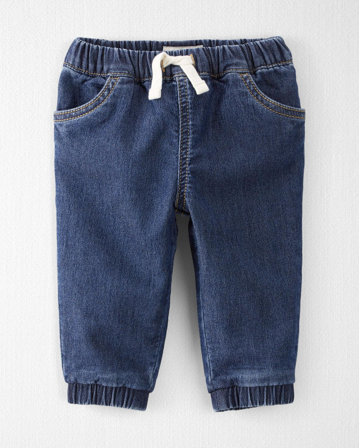 Medium Wash Baby Denim Joggers Made with Organic Cotton | carters.com | Carter's