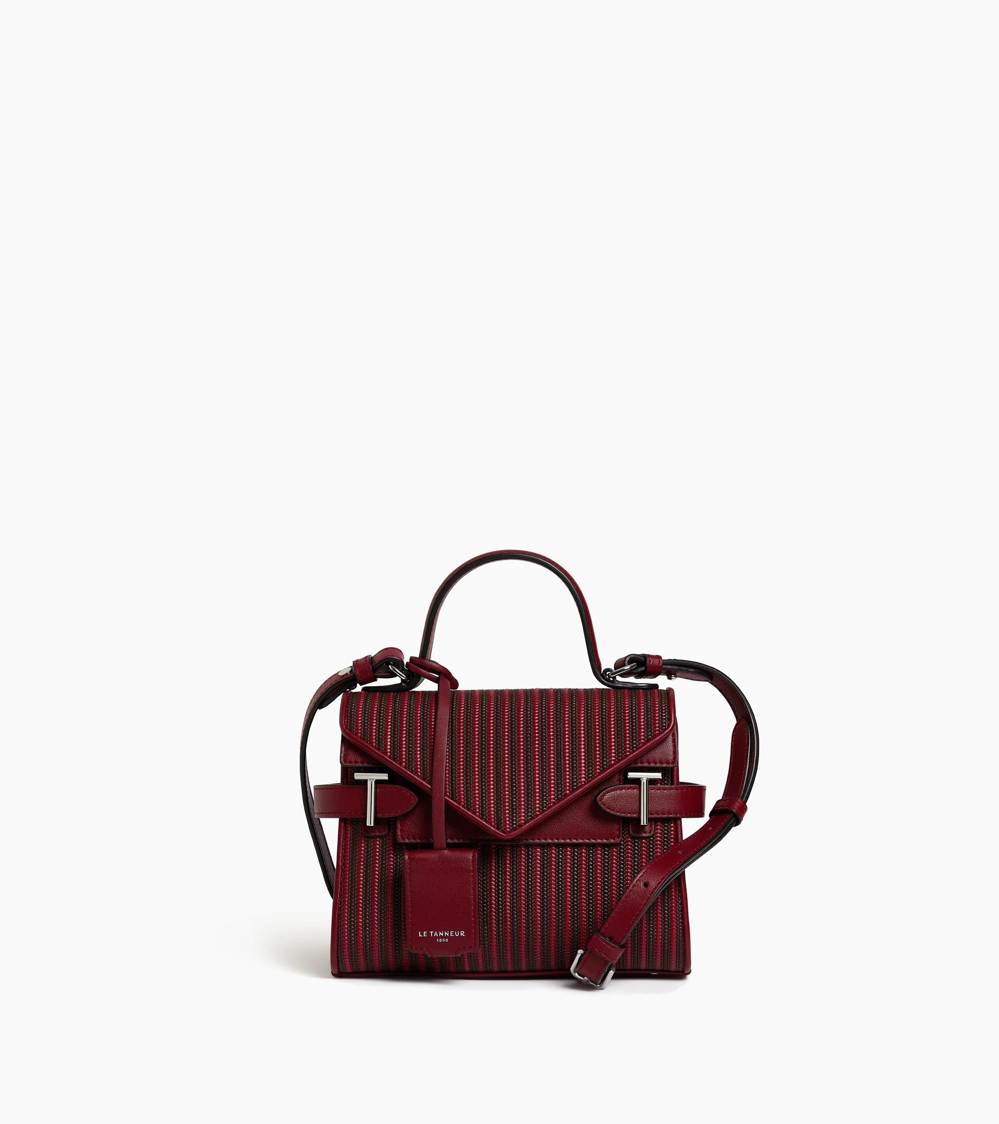 Emilie small double-flap handbag in braided leather | Le Tanneur