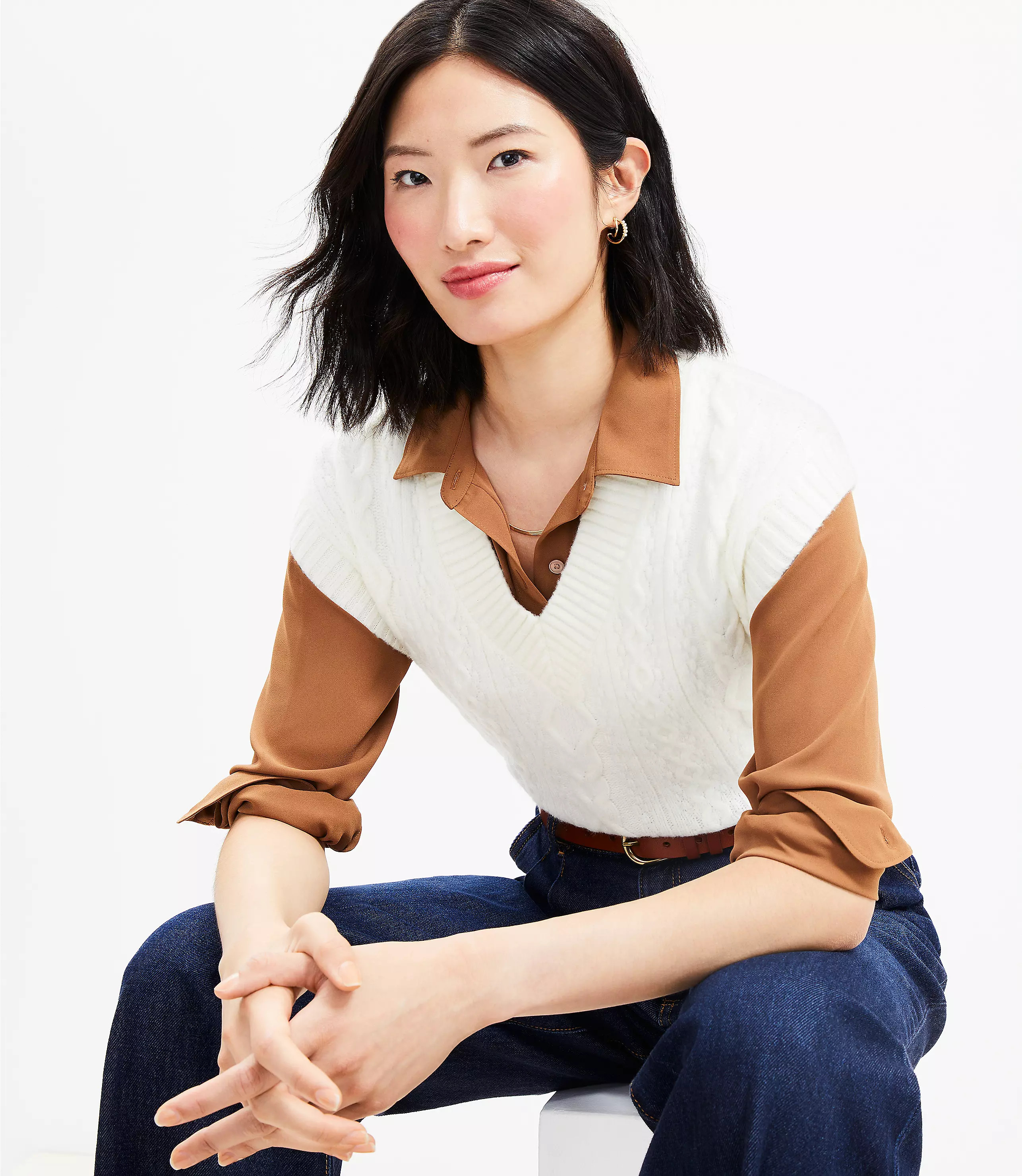 Cable Sweater Vest | LOFT