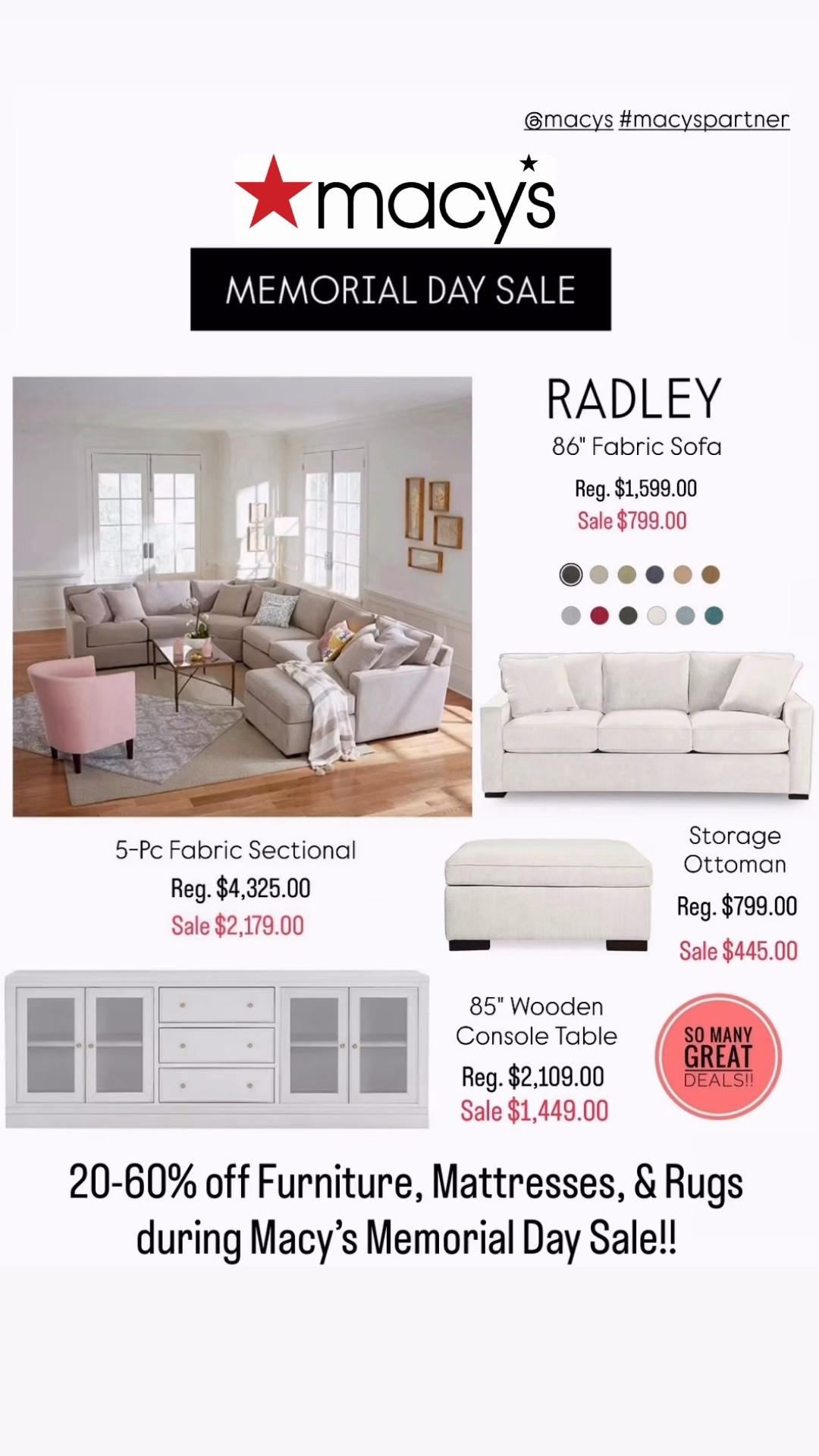 Don’t miss out on @Macys Memorial Day Sale! 🎉 Save 20–60% on furniture, mattresses & rugs now through 6/1! Exclusions Apply.  — the perfect excuse to refresh your home for summer! ☀️From beautiful outdoor furniture to chic indoor pieces, I’m sharing a few of my favorite finds on sale right now! 🤍#macyspartner

Outdoor furniture patio sets living room furniture neutral sofa white tv console tv stand ottoman patio furniture summer decor rugs blue rug coastal elegant classic timeless home design ideas

#LTKHome #LTKSaleAlert #LTKSeasonal