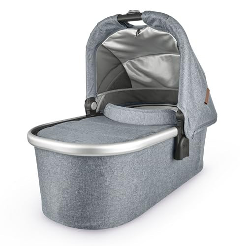 UPPAbaby Bassinet/Compatible with Vista, Cruz, Ridge, Minu Strollers/Overnight Sleep Solution/Mattress, Sheet, and Bug Shield Included/Gregory (Blue Mélange/Silver Frame) | Amazon (US)