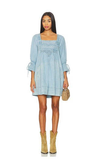 Sonora Denim Mini Dress in Cornflower | Revolve Clothing (Global)