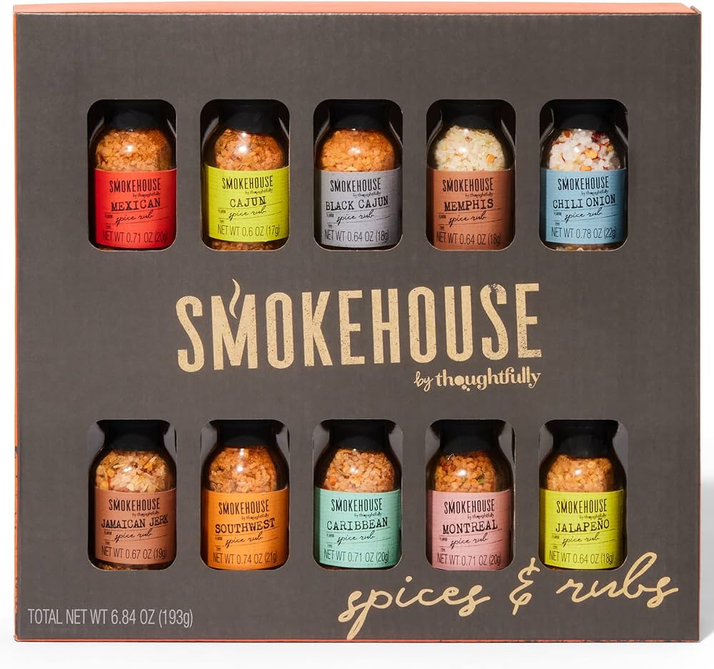 Smokehouse by Thoughtfully, Gourmet Grilling Spice Set in Mini Glass Bottles, Vegan and Vegetaria... | Amazon (US)
