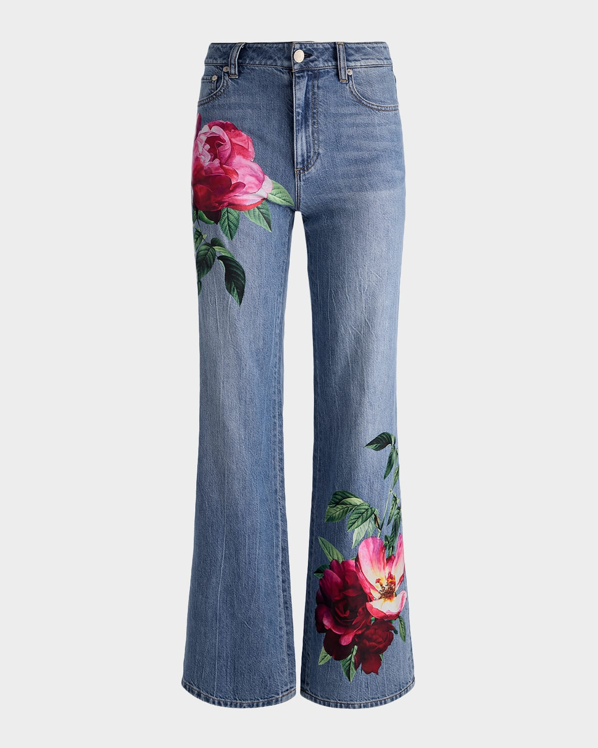 Chic Printed Wide-Leg Jeans | Neiman Marcus