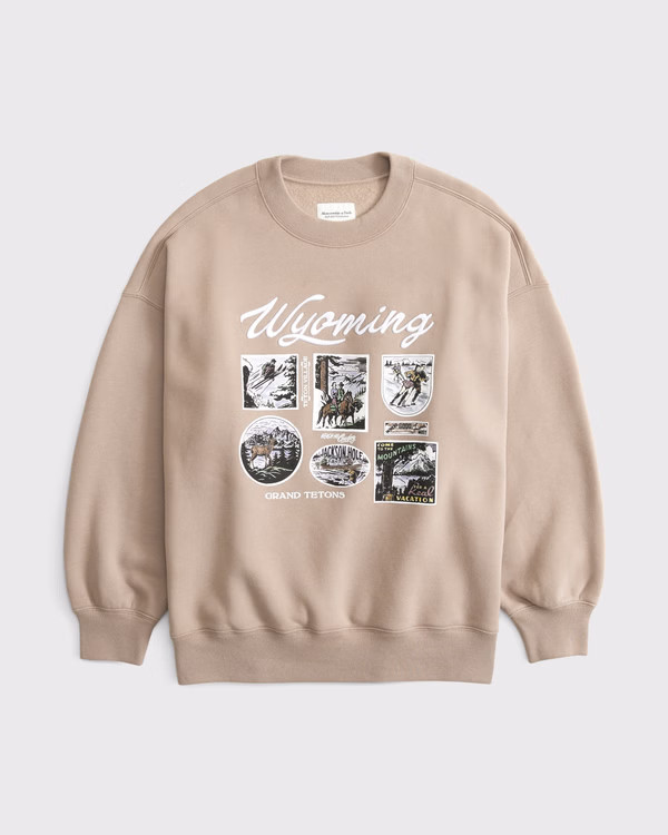 Women's Winter Destination Oversized Sunday Crew | Women's Tops | Abercrombie.com | Abercrombie & Fitch (US)