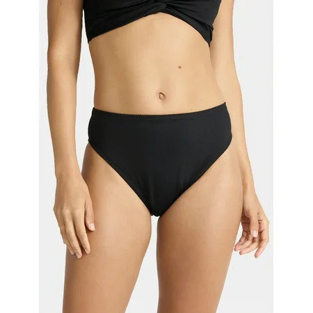 Time and Tru Womens and Plus Midrise High Leg Cheeky Bikini Bottom, Sizes XS -2X | Walmart (US)
