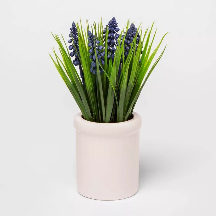 10.5" x 4" Artificial Lavender in Ceramic Pot Purple/Cream - Threshold™ | Target