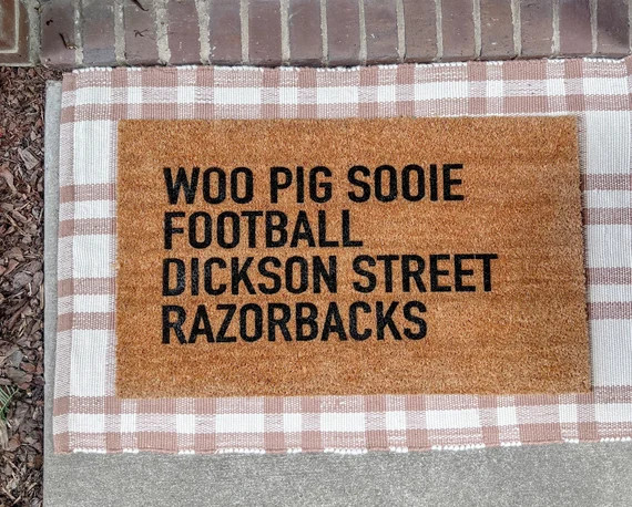 Football Doormat, Arkansas Razorbacks Doormat, Welcome mat, College Football Doormat, Hogs Doorma... | Etsy (US)