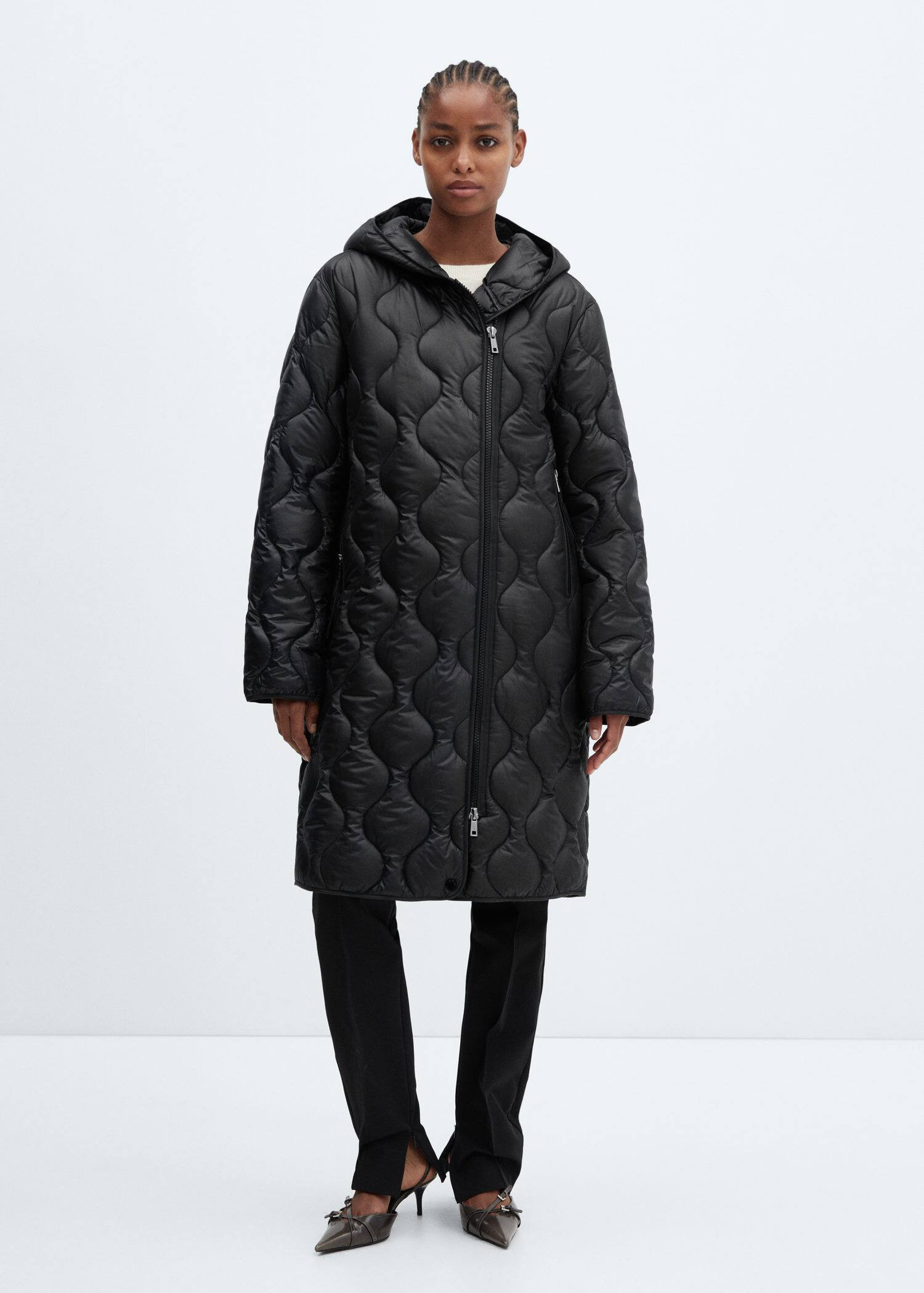 Hood quilted coat | MANGO (US)