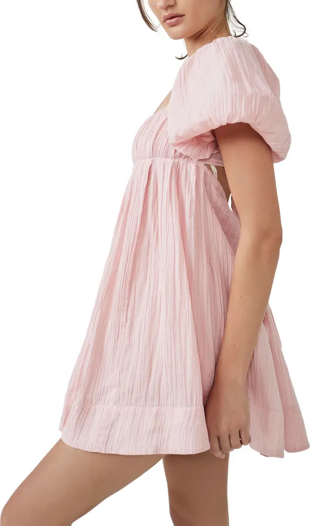 Free People free-est Marina Tie Back Cotton Crinkle Babydoll Dress | Nordstrom | Nordstrom