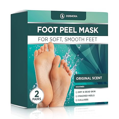 DERMORA Foot Peel Mask | Skin Exfoliating Foot Masks for Dry, Cracked Feet & Callus Removal | Dea... | Amazon (US)