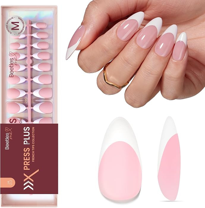 Beetles French Tips Press On Nails- 210 Pcs Medium Almond Nails | Amazon (US)