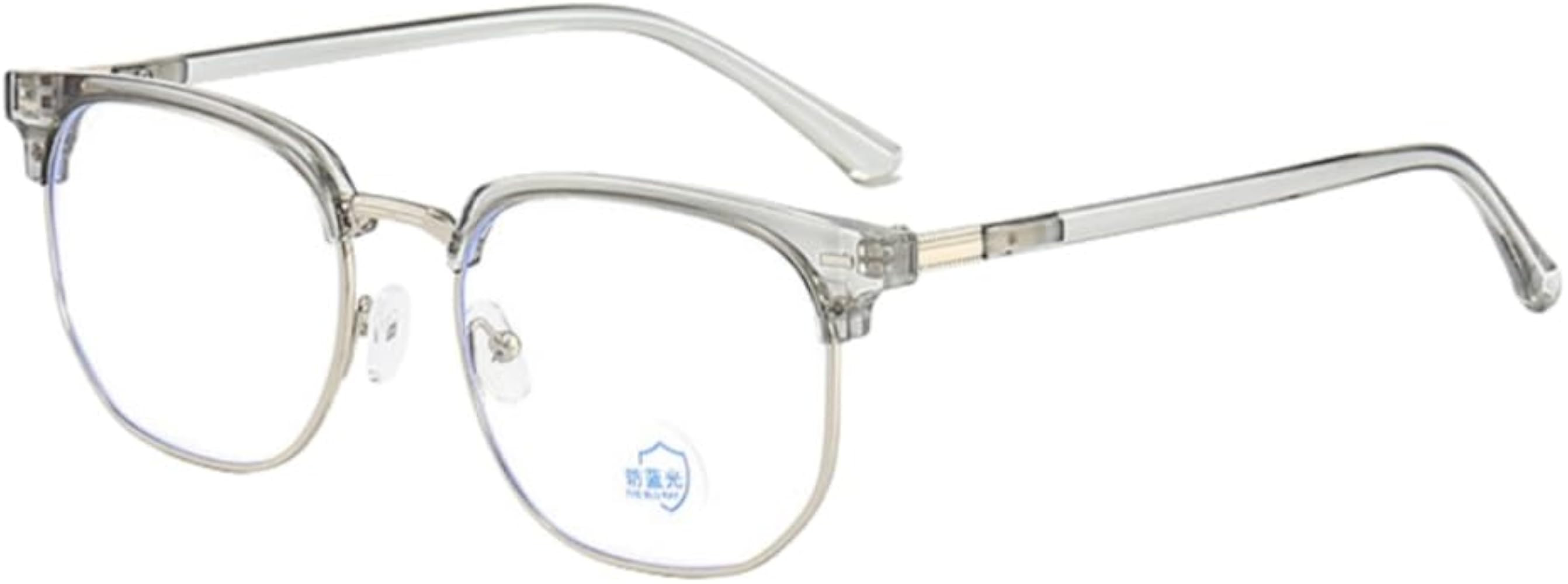 Shiratori New Vintage Fashion Half Frame Semi-Rimless Clear Lens Glasses | Amazon (US)