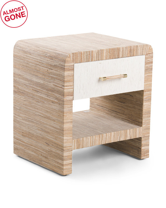 Two Tone Raffia Side Table | TJ Maxx
