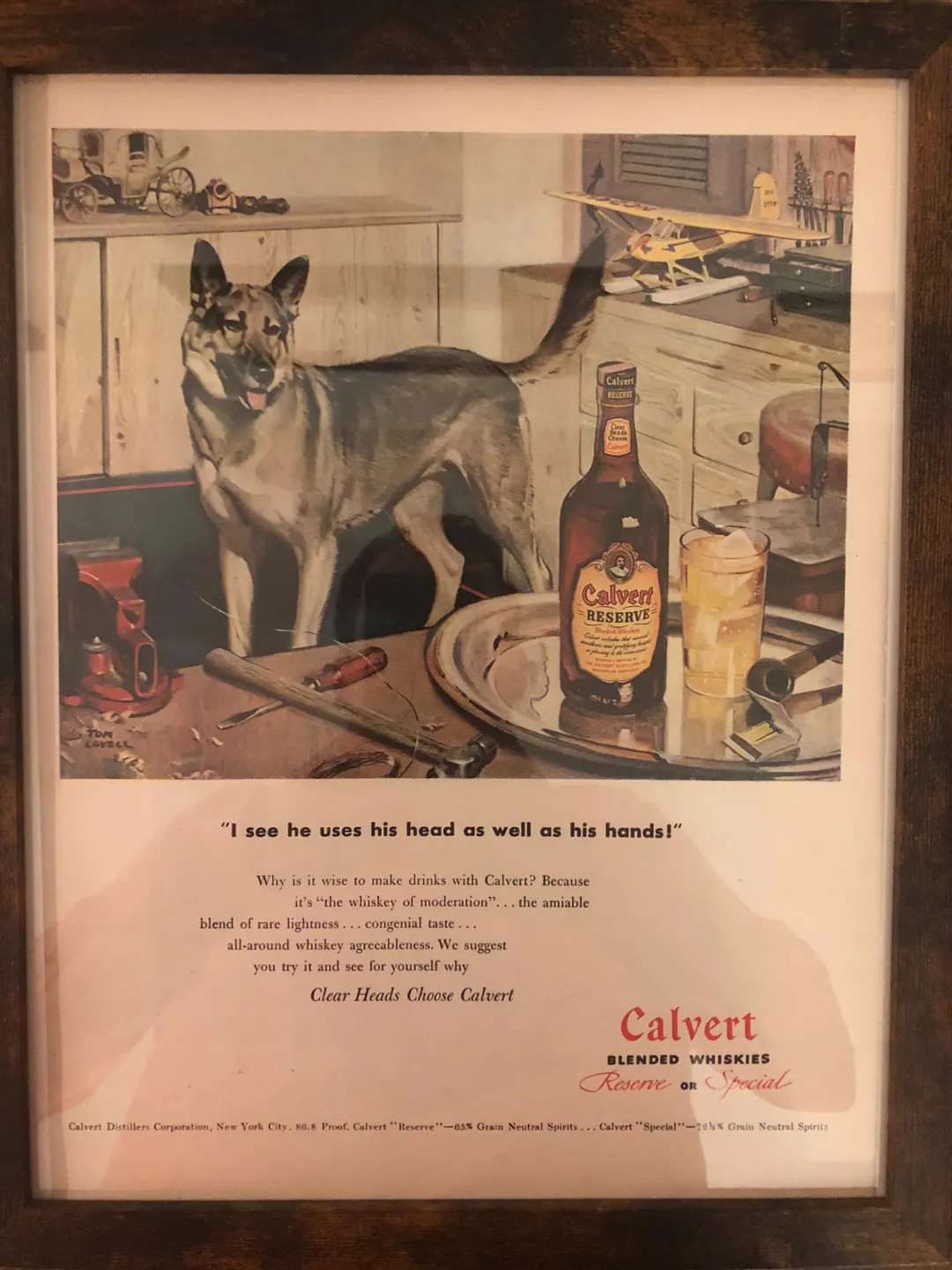 Framed Vintage 1946 Calvert Whiskey Advertisement Ft/ German Shepard Artwork - Etsy | Etsy (US)