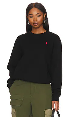 Polo Ralph Lauren Fleece Crewneck in Polo Black from Revolve.com | Revolve Clothing (Global)