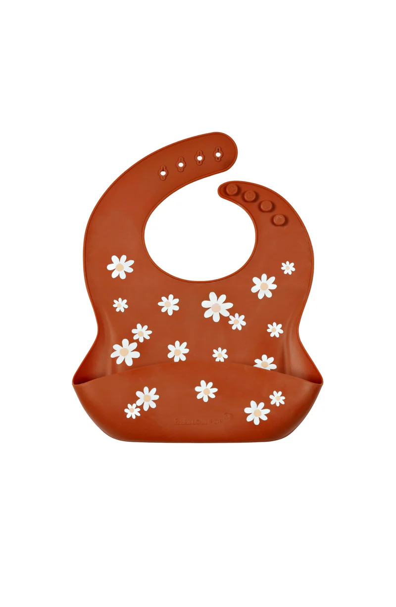 Silicone Bib - Daisy Honey Brown | Project Nursery