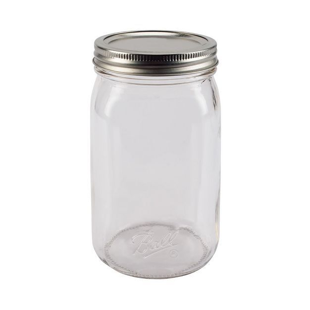 Ball 32oz 12pk Glass Smooth-Sided Wide Mouth Mason Jar with Lid and Band | Target