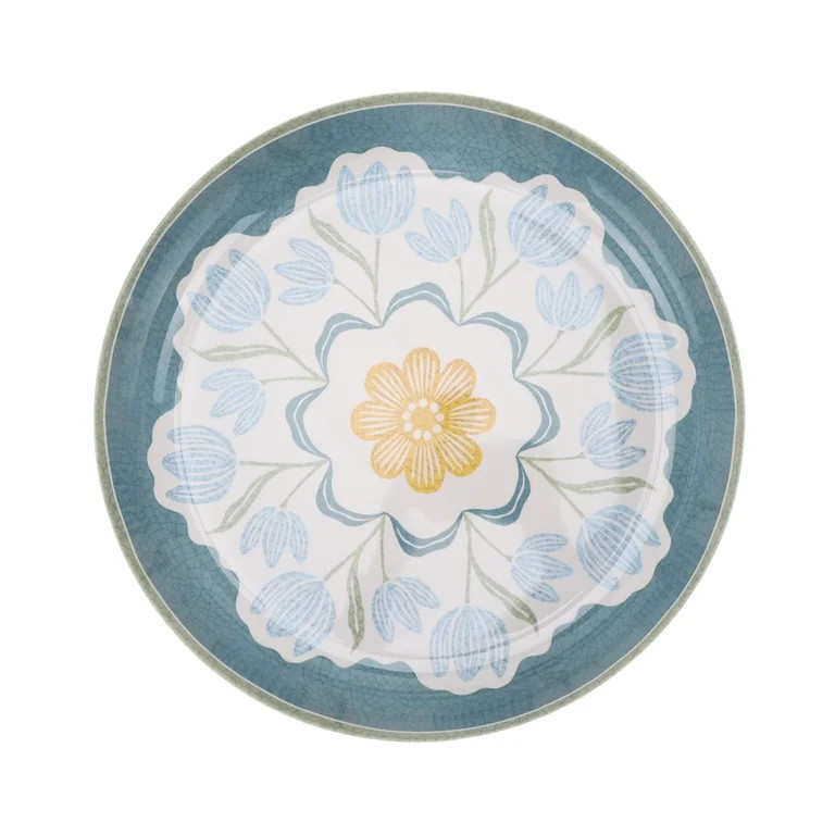 Better Homes and Gardens Bamboo Melamine Floral Chip and Dip Serve Tray | Walmart (US)