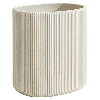 Small Bathroom Trash Can, Beige & Vertical Stripe, 1.6 Gallon | Small Trash Can Cabinet, Simple S... | Amazon (US)