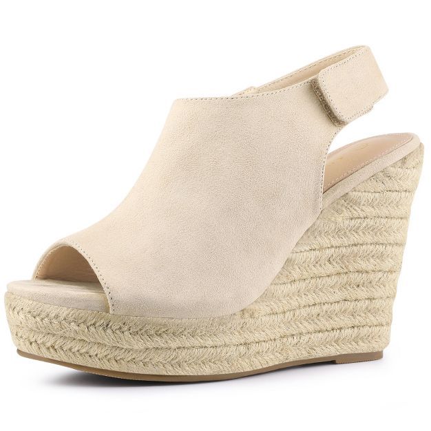 Allegra K Women's Espadrille Platform Heeled Wedges Sandals | Target