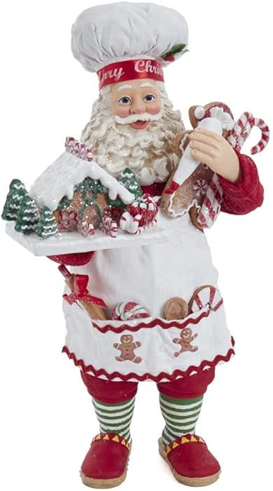 Kurt S. Adler 10.5-Inch Fabriché Gingerbread Chef Santa | Amazon (US)