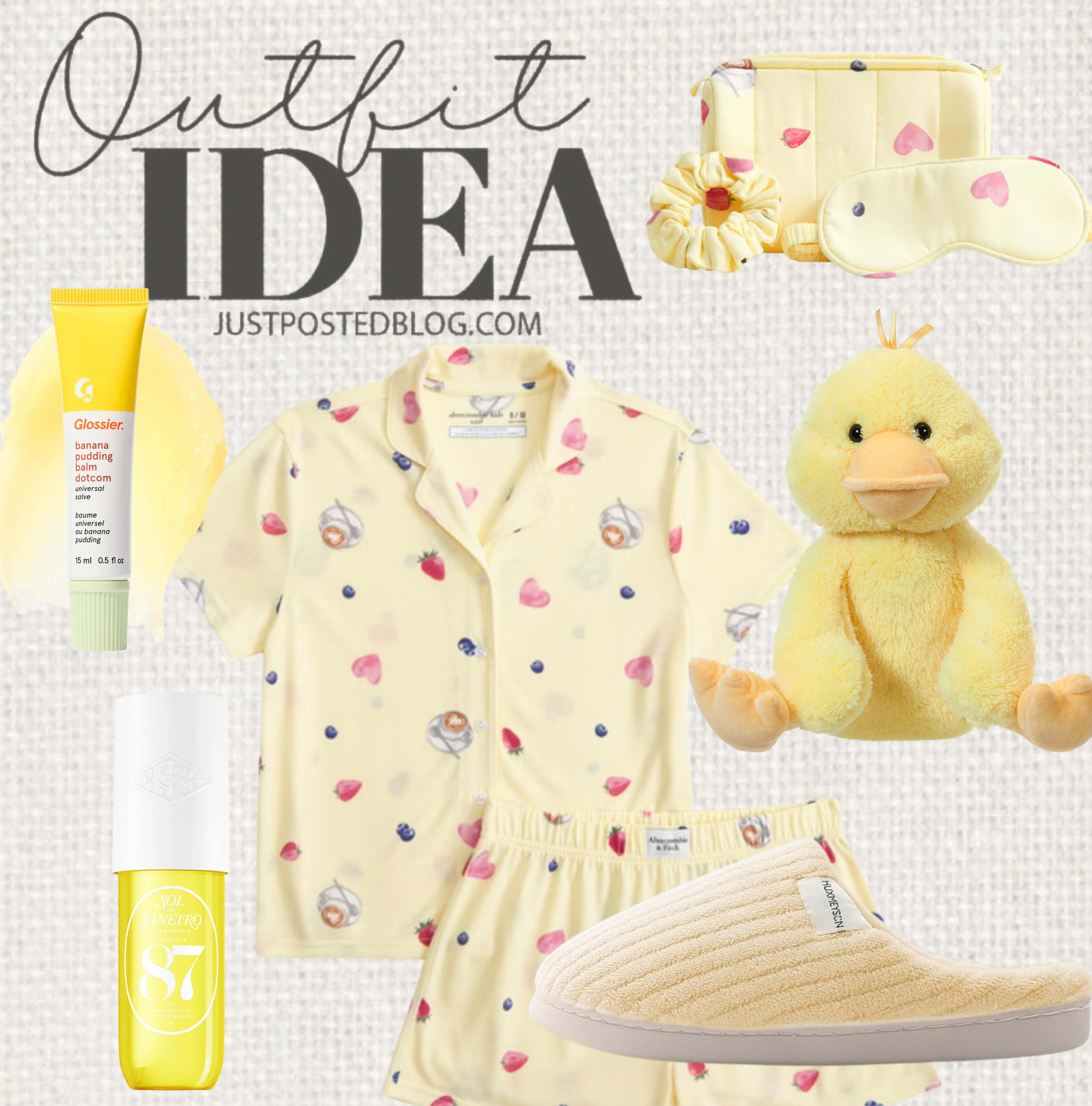 I LOVE butter yellow!! This is such a cute pajama set for tweens and teens!! 

 