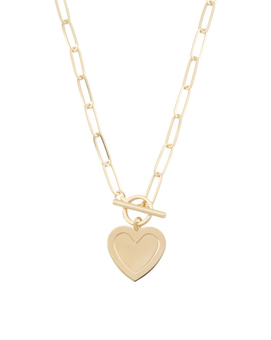 Made In Italy 18k Gold Plated Sterling Silver Heart Pendant Necklace | TJ Maxx