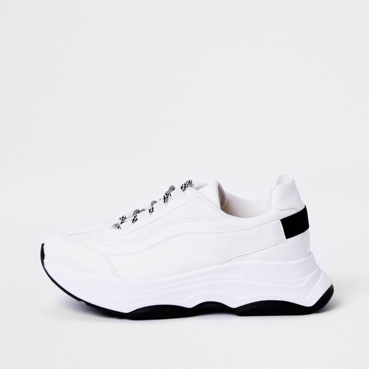 River Island Womens White chunky lace-up trainers | River Island (UK & IE)