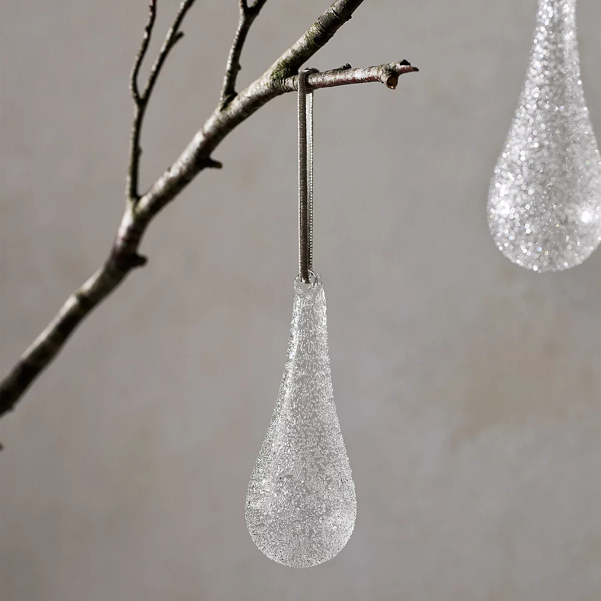 Glistening Drop Bauble | The White Company UK & ROW