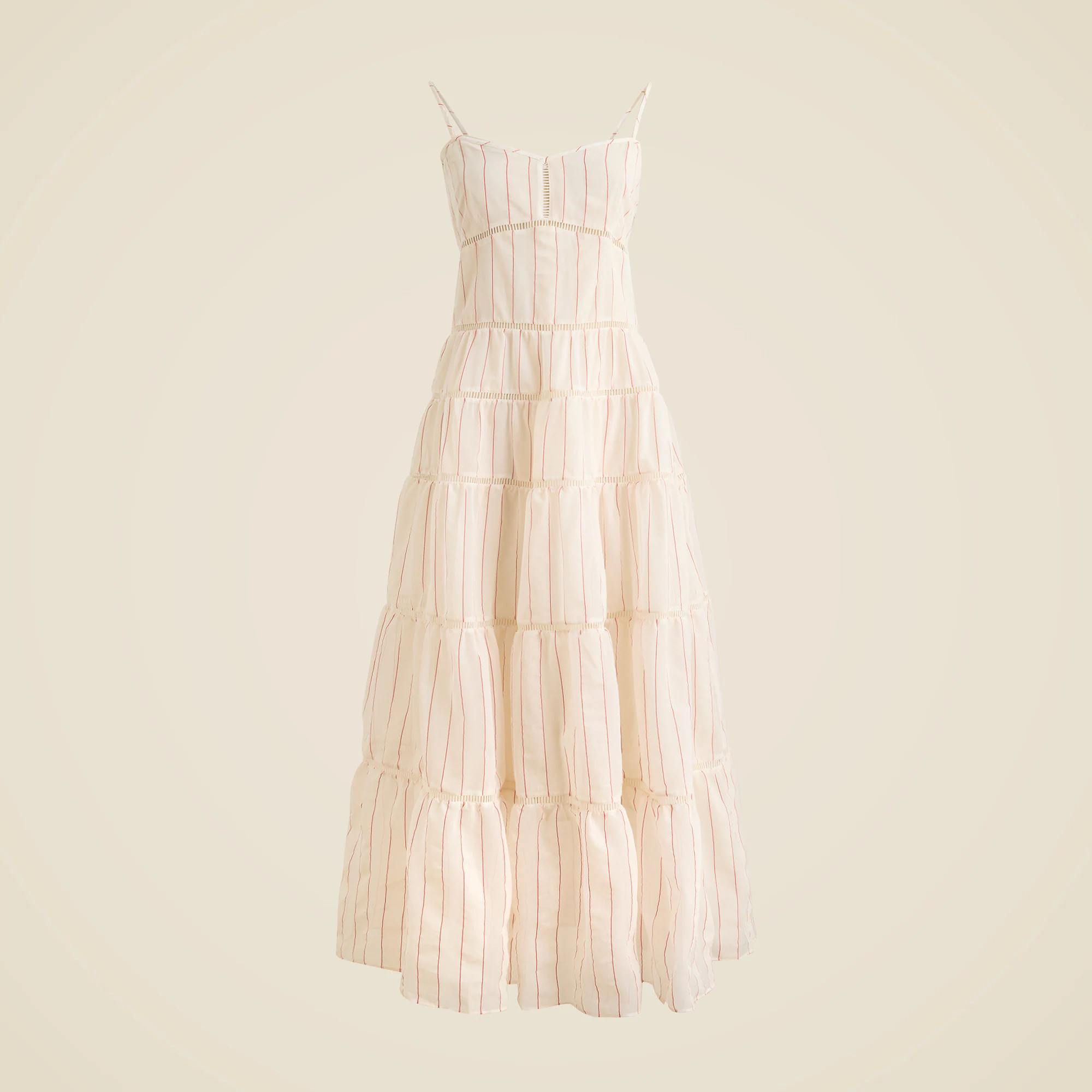 Tiered slip dress in dobby satin | J. Crew US