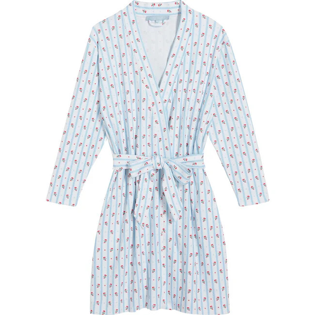 Hill House Home | The Women's Drew Robe, Floral Stripe | Organic Cotton (Florals, Size Large) | Maisonette | Maisonette