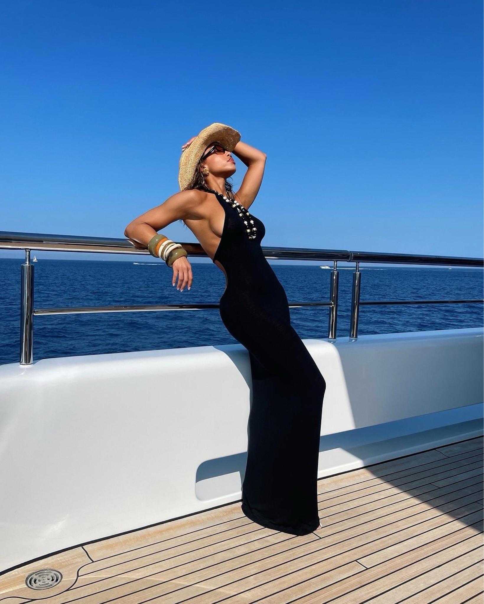 Lori Harvey in YSL on vacation 