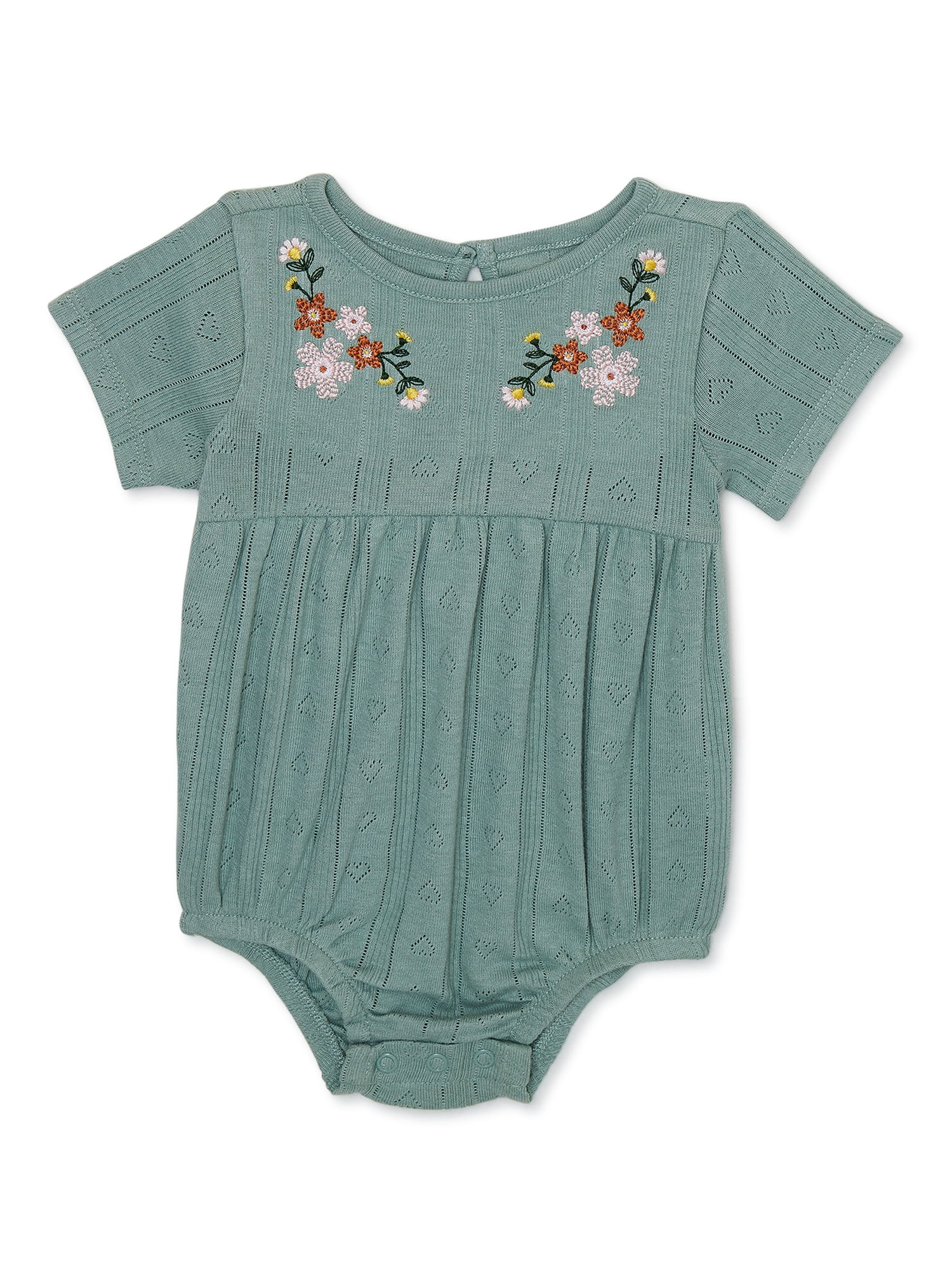 Garanimals Baby Girl Short Sleeve Pointelle Bodysuit, Sizes, 0/3M-24M - Walmart.com | Walmart (US)