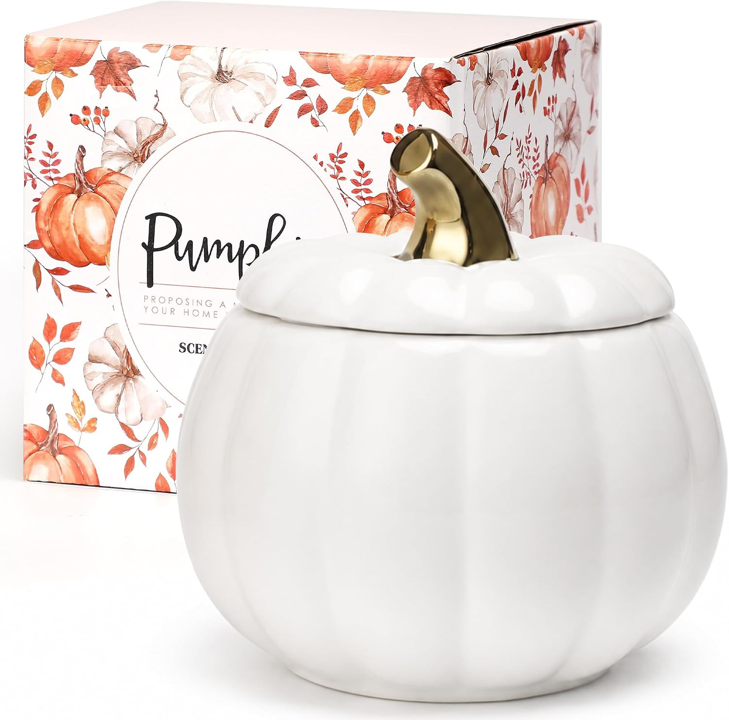 White Pumpkin Candle,Pumpkin Spice Candle,Pumpkin Shaped Candles,8oz | Amazon (US)