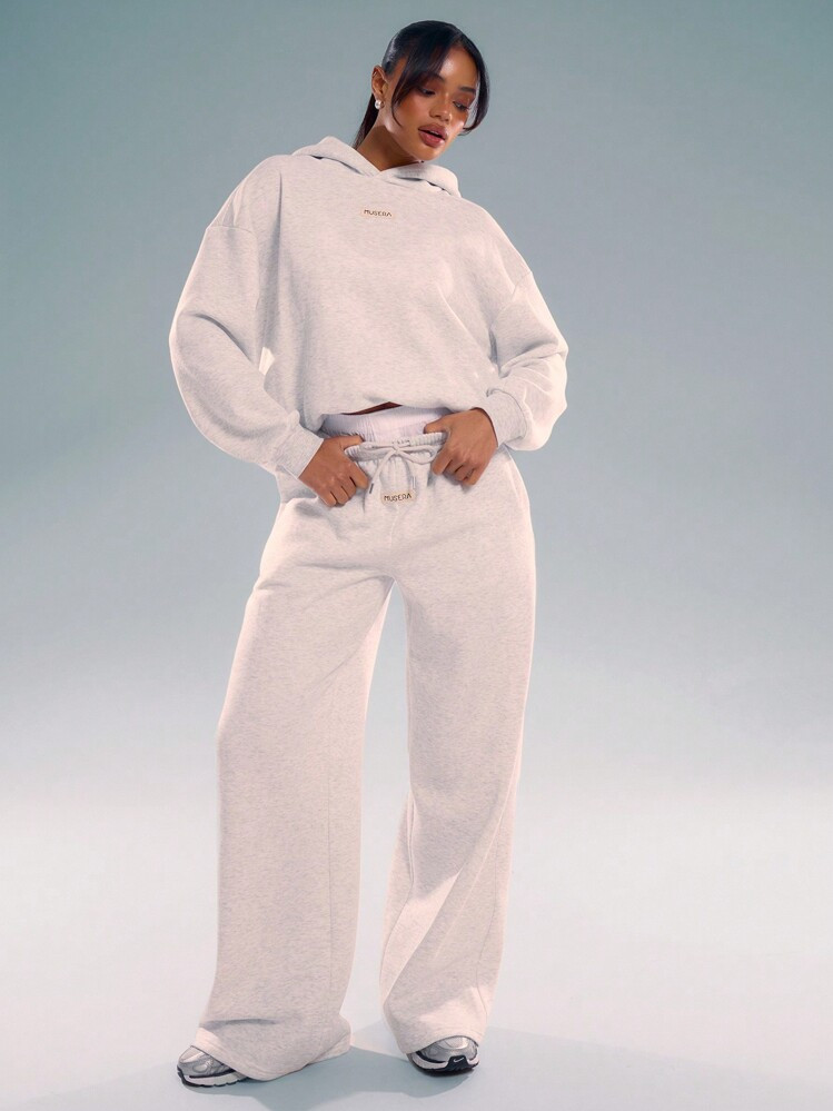 MUSERA Drawstring Straight Leg Sweatpants Spring Vacation Airport Casual Spring Summer Cute 90'S Y2k Graduation, Teacher Pants For Women,Back To School Fall, Autumn, Winter, Back To School Christmas | SHEIN