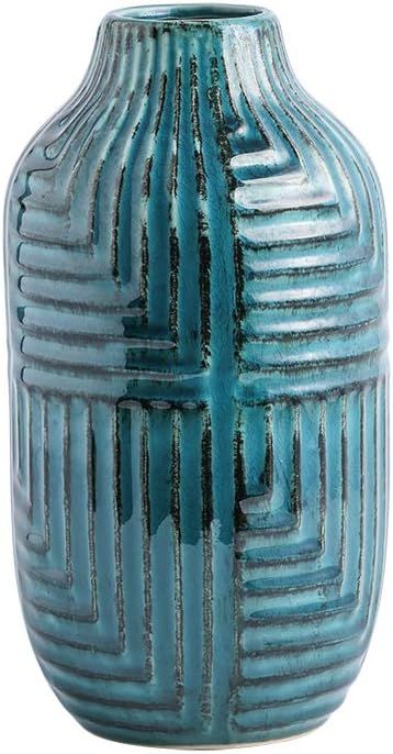 hjn Ceramic Vase- Teal Vase for Home Decor，Flower Vase for Centerpieces, Modern Decor Vases for... | Amazon (US)