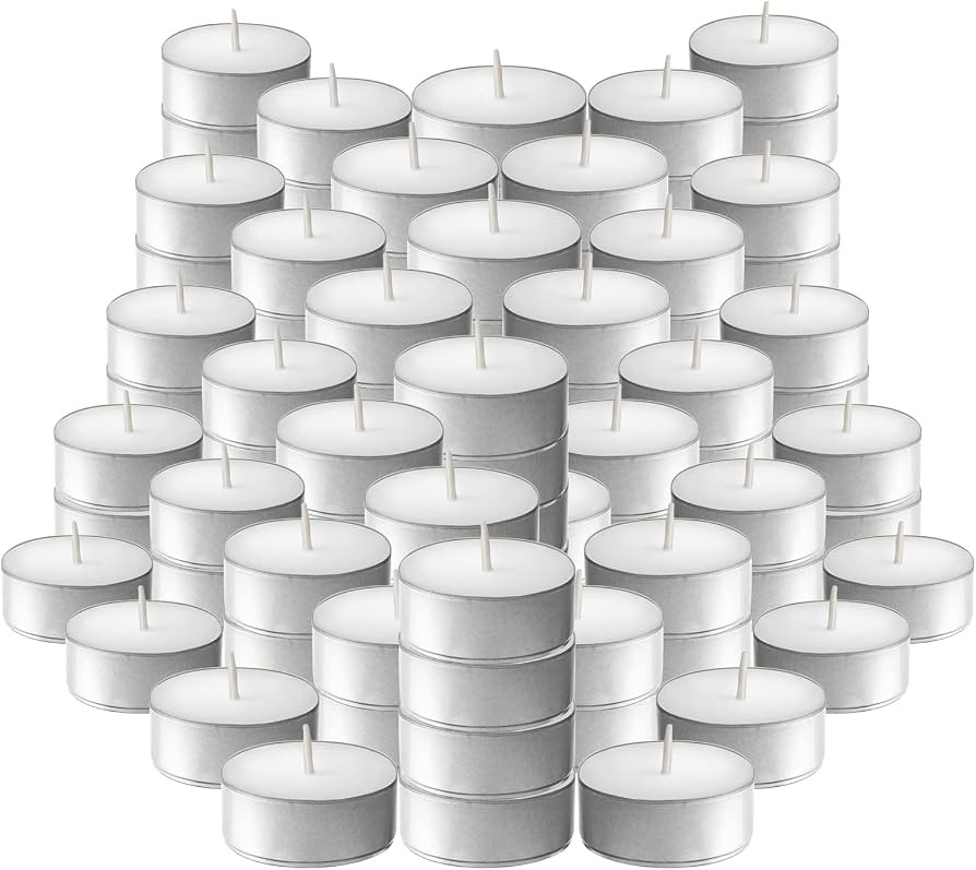 L'ner Tea Light Candles – Set of 100 Unscented Candles – Burns Aprx. 3.5 Hour – Party Candl... | Amazon (US)