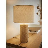 Valuelights Chloe Natural Marble Effect Bedside Table Lamp With Neutral Linen Shade | Very (UK)