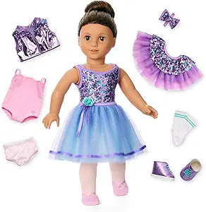 American Girl, Truly Me #117 Doll & Dance All Day Set, with Brown Eyes, Wavy Dark-Brown Hair, Tan... | Amazon (US)