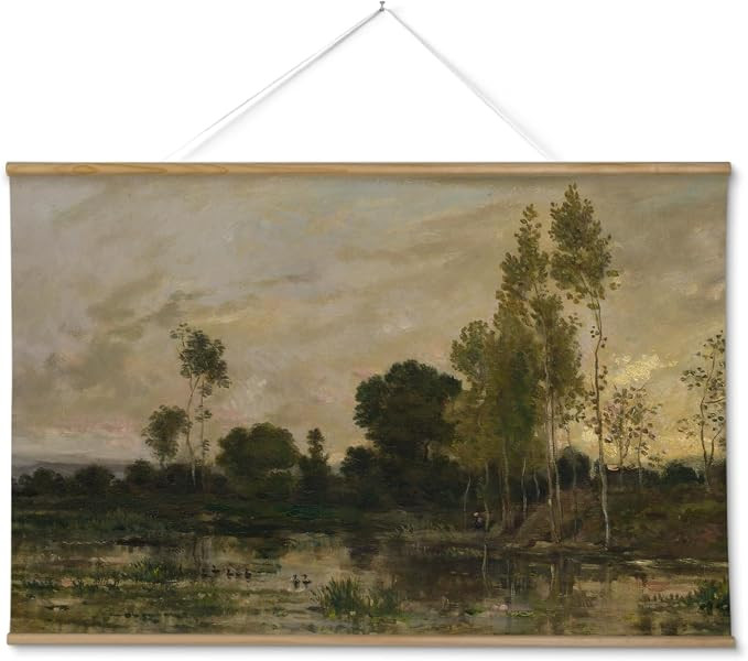 InSimSea 36x54 Extra Large Canvas Scroll, Vintage Coastal Landscape with Green Trees, Oversized F... | Amazon (US)
