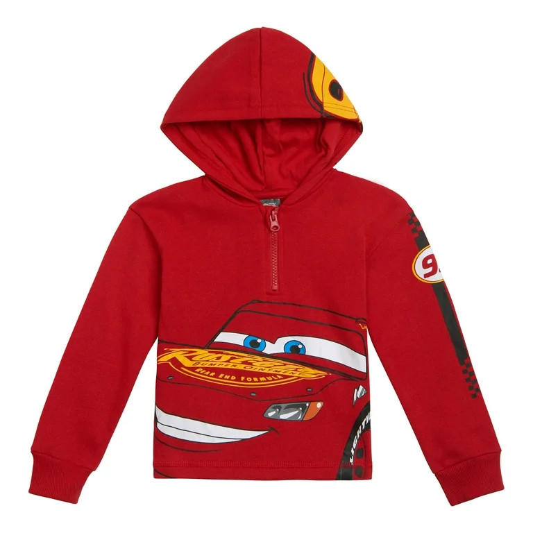 Disney Cars Lightning McQueen Fleece Half Zip Hoodie Toddler to Little Kid - Walmart.com | Walmart (US)