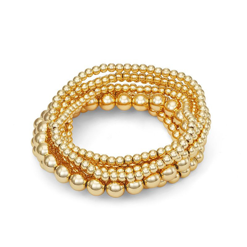 Napier 7 Row Gold Beaded Stretch Bracelet, Women's, Gold Tone | Kohl's