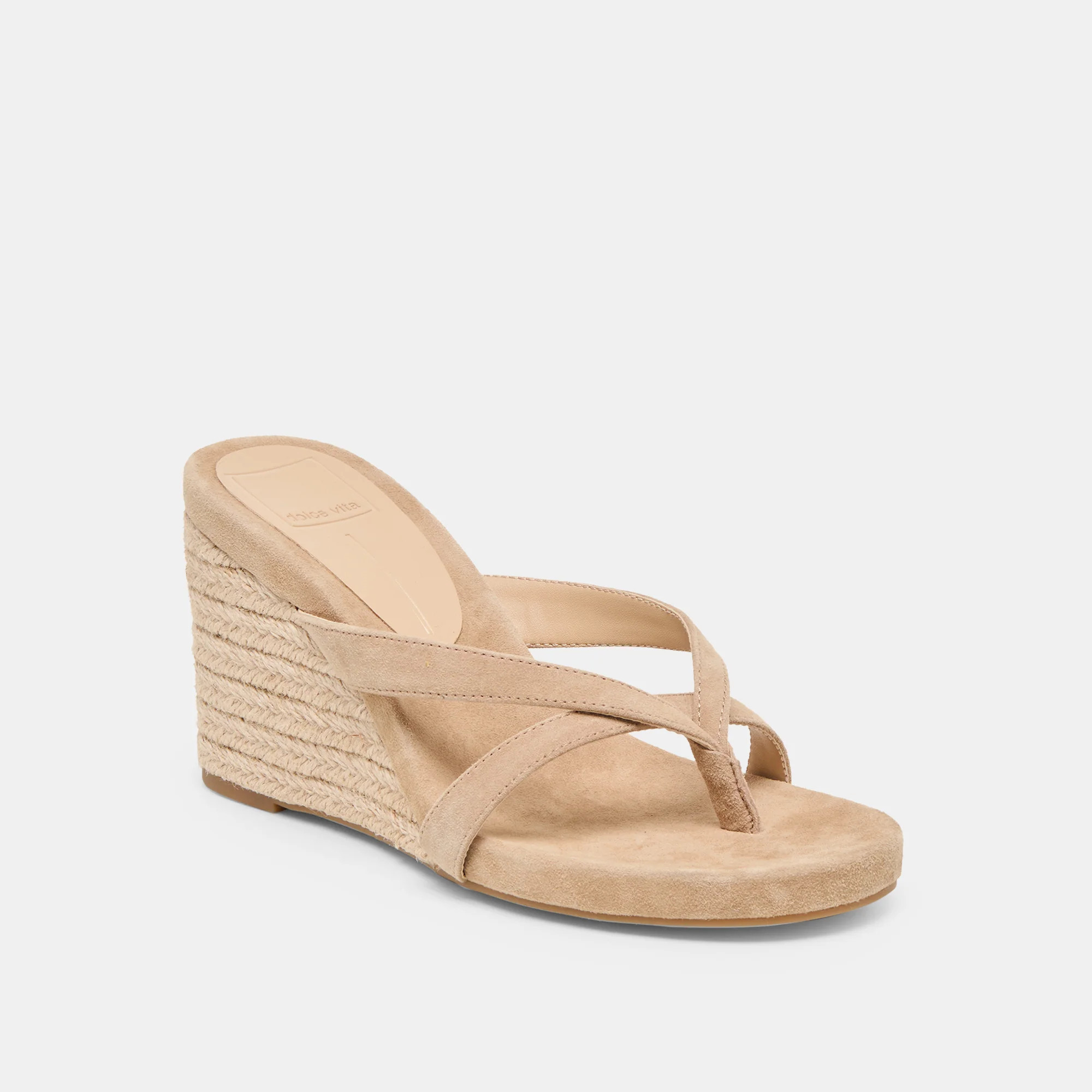 Helan Espadrille Wedges Camel Suede | DolceVita.com