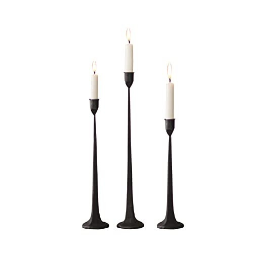 Iron Taper Candle Holder - Decorative Candle Stand - Candlestick Holder for Wedding, Dinning, Party, Set 3 | Amazon (US)