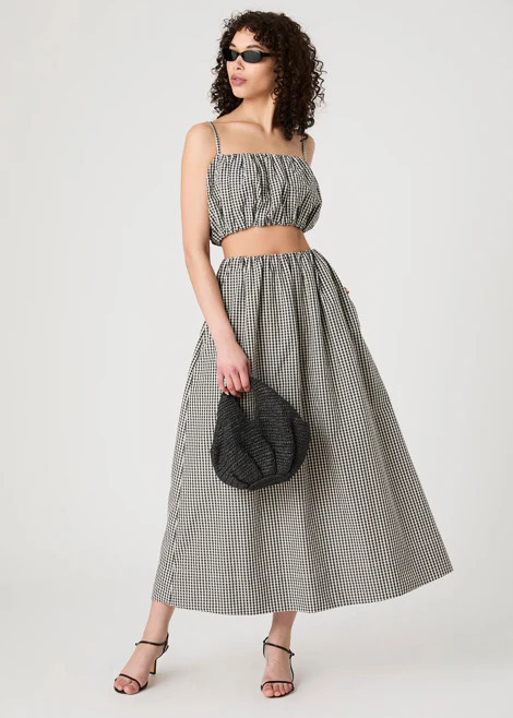 Gingham Midi Skirt Xsmall / Black | Refinery