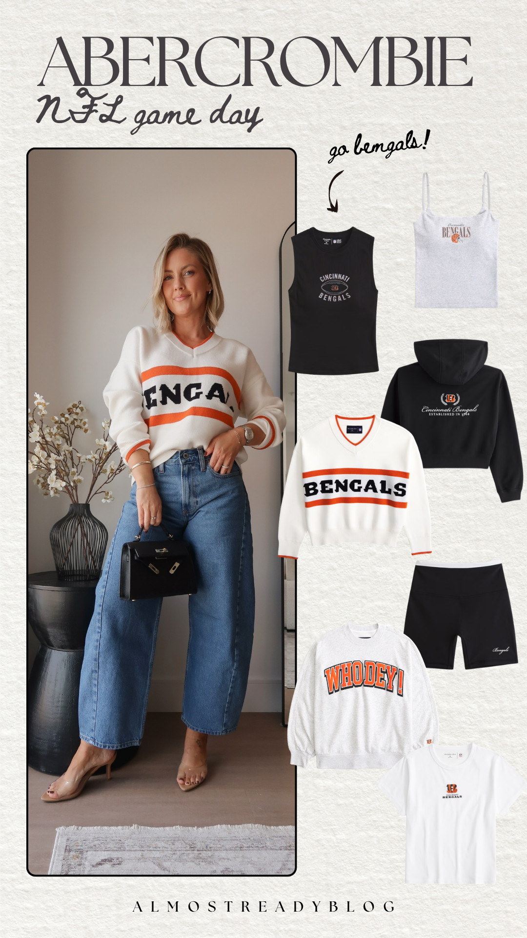 Abercrombie's NFL collection is out and I am obsessed 🧡🖤 so many teams!!

new arrivals, abercrombie, nfl, game day, football, casual outfits, fall outfits, cincinnati bengals, amanda west, almost_readyblog 

 #LTKootd #LTKSeasonal