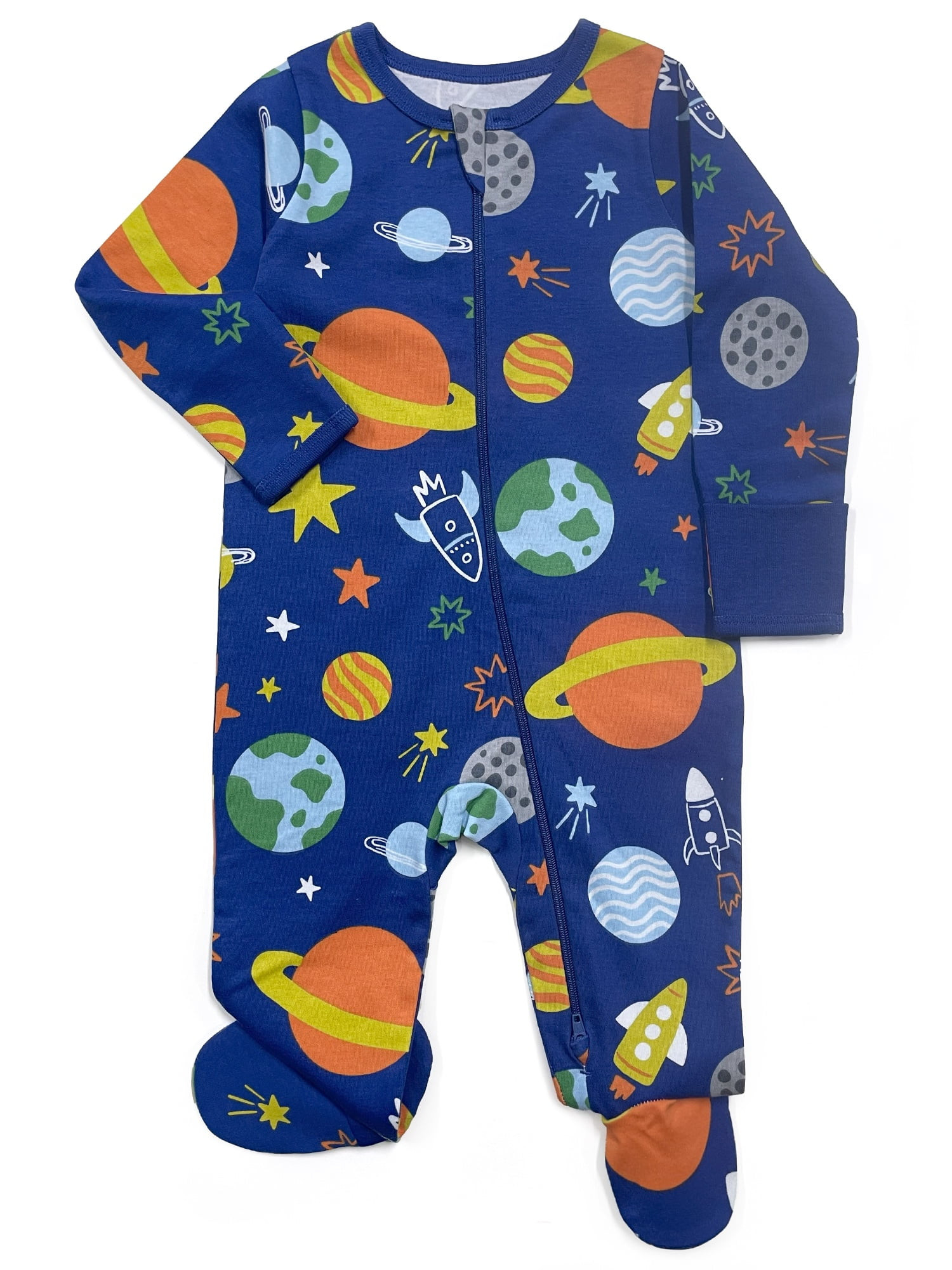 Wonder Nation Baby Gender Neutral Zip Front Footed Sleep N Play Pajamas, Sizes Preemieie-6/9 Mont... | Walmart (US)