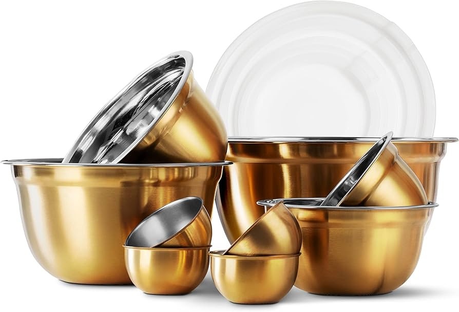 COOK WITH COLOR 18 Piece Mixing Bowls Set with Airtight Lids, Stainless Steel Bowl Organizers, Fo... | Amazon (US)