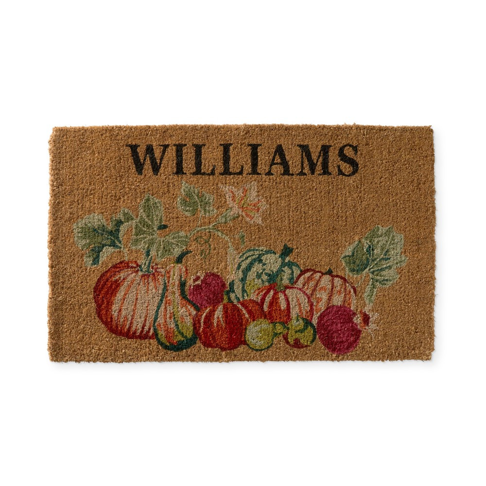 Harvest Pumpkin Personalized Doormat | Williams-Sonoma